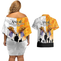 Australia And New Zealand ANZAC Day Couples Matching Off Shoulder Short Dress and Hawaiian Shirt Lest We Forget LT05 - Polynesian Pride
