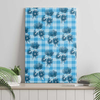 Blue Palaka Hawaii Canvas Wall Art Hawaiian Lehua Blossoms
