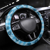 Blue Palaka Hawaii Steering Wheel Cover Hawaiian Lehua Blossoms