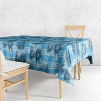 Blue Palaka Hawaii Tablecloth Hawaiian Lehua Blossoms