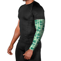 Green Palaka Hawaii Arm Sleeves Hawaiian Lehua Blossoms