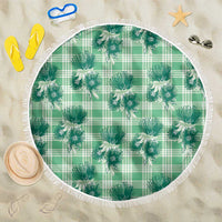 Green Palaka Hawaii Beach Blanket Hawaiian Lehua Blossoms