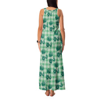 Green Palaka Hawaii Family Matching Tank Maxi Dress and Hawaiian Shirt Hawaiian Lehua Blossoms LT05 - Polynesian Pride