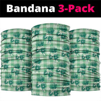 Green Palaka Hawaii Neck Gaiter Hawaiian Lehua Blossoms