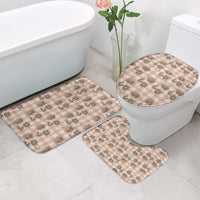 Brown Palaka Hawaii Bathroom Set Hawaiian Lehua Blossoms
