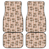 Brown Palaka Hawaii Car Mats Hawaiian Lehua Blossoms