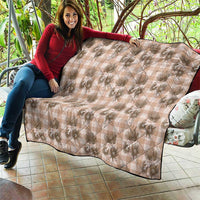 Brown Palaka Hawaii Quilt Hawaiian Lehua Blossoms