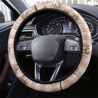 Brown Palaka Hawaii Steering Wheel Cover Hawaiian Lehua Blossoms