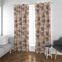 Brown Palaka Hawaii Window Curtain Hawaiian Lehua Blossoms