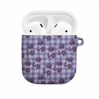 Purple Palaka Hawaii AirPods Case Hawaiian Lehua Blossoms