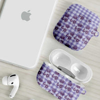 Purple Palaka Hawaii AirPods Case Hawaiian Lehua Blossoms