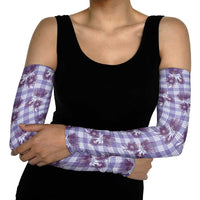 Purple Palaka Hawaii Arm Sleeves Hawaiian Lehua Blossoms