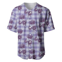 Purple Palaka Hawaii Baseball Jersey Hawaiian Lehua Blossoms