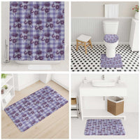 Purple Palaka Hawaii Bathroom Set Hawaiian Lehua Blossoms