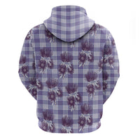 Purple Palaka Hawaii Hoodie Hawaiian Lehua Blossoms