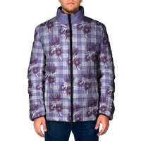 Purple Palaka Hawaii Padded Jacket Hawaiian Lehua Blossoms