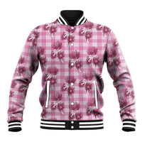 Pink Palaka Hawaii Baseball Jacket Hawaiian Lehua Blossoms