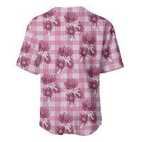 Pink Palaka Hawaii Baseball Jersey Hawaiian Lehua Blossoms