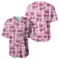 Pink Palaka Hawaii Baseball Jersey Hawaiian Lehua Blossoms