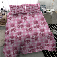 Pink Palaka Hawaii Bedding Set Hawaiian Lehua Blossoms