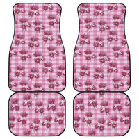 Pink Palaka Hawaii Car Mats Hawaiian Lehua Blossoms