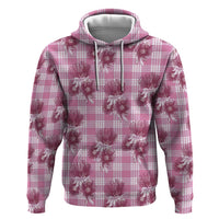 Pink Palaka Hawaii Hoodie Hawaiian Lehua Blossoms