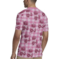 Pink Palaka Hawaii Rugby Jersey Hawaiian Lehua Blossoms