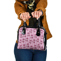 Pink Palaka Hawaii Shoulder Handbag Hawaiian Lehua Blossoms