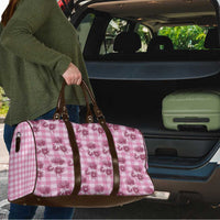 Pink Palaka Hawaii Travel Bag Hawaiian Lehua Blossoms