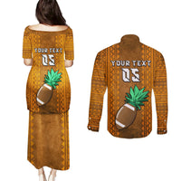 Custom Hawaii Honolulu Football Bowl Couples Matching Puletasi and Long Sleeve Button Shirt Simple Style LT05 - Polynesian Pride