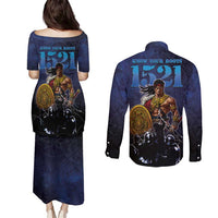Philippines The First Hero Couples Matching Puletasi and Long Sleeve Button Shirt Lapu Lapu Know Your Roots LT05 - Polynesian Pride