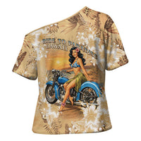 Aloha Hawaii Biker Cross Shoulder Shirt Ride To Paradise