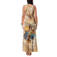 Aloha Hawaii Biker Family Matching Tank Maxi Dress and Hawaiian Shirt Ride To Paradise