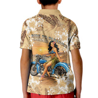 Aloha Hawaii Biker Kid Polo Shirt Ride To Paradise