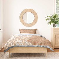 Polynesian Women's Day Bedding Set Brown Hibiscus Flowers With Polynesian Pattern