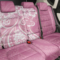 Polynesian Women's Day Back Car Seat Cover Pink Hibiscus Flowers With Polynesian Pattern