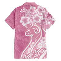 Polynesian Women's Day Family Matching Mermaid Dress and Hawaiian Shirt Pink Hibiscus Flowers With Polynesian Pattern LT05 - Polynesian Pride