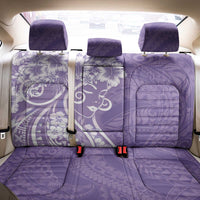 Polynesian Women's Day Back Car Seat Cover Purple Hibiscus Flowers With Polynesian Pattern