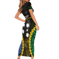 Personalised South Sea Islanders And Gilbert Islands Family Matching Short Sleeve Bodycon Dress and Hawaiian Shirt Kanakas Polynesian Pattern LT05 - Polynesian Pride