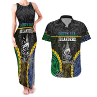 Personalised South Sea Islanders And New Caledonia Couples Matching Tank Maxi Dress and Hawaiian Shirt Kanakas Polynesian Pattern LT05 Black - Polynesian Pride