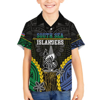 Personalised South Sea Islanders And New Caledonia Family Matching Off Shoulder Short Dress and Hawaiian Shirt Kanakas Polynesian Pattern LT05 Son's Shirt Black - Polynesian Pride
