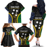 Personalised South Sea Islanders And New Ireland Family Matching Off The Shoulder Long Sleeve Dress and Hawaiian Shirt Kanakas Polynesian Pattern LT05 - Polynesian Pride