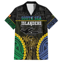 Personalised South Sea Islanders And New Ireland Family Matching Off Shoulder Maxi Dress and Hawaiian Shirt Kanakas Polynesian Pattern LT05 Dad's Shirt - Short Sleeve Black - Polynesian Pride