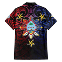 Philippines Guam Family Matching Off Shoulder Maxi Dress and Hawaiian Shirt Filipino Sun With Guaman Seal