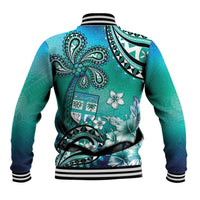 Fiji Born Indian Baseball Jacket Palm Paisley With Tapa Pattern