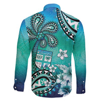 Fiji Born Indian Family Matching Puletasi and Hawaiian Shirt Palm Paisley With Tapa Pattern