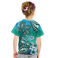 Fiji Born Indian Kid T Shirt Palm Paisley With Tapa Pattern