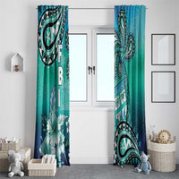 Fiji Born Indian Window Curtain Palm Paisley With Tapa Pattern