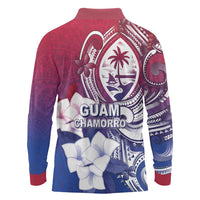 Guam Gadao Long Sleeve Polo Shirt Hafa Adai Micronesian Tribal Pattern