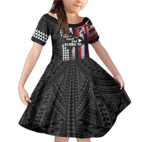Hawaii 1959 Statehood Day Family Matching Mermaid Dress and Hawaiian Shirt Classic Style LT05 Daughter's Dress Black - Polynesian Pride